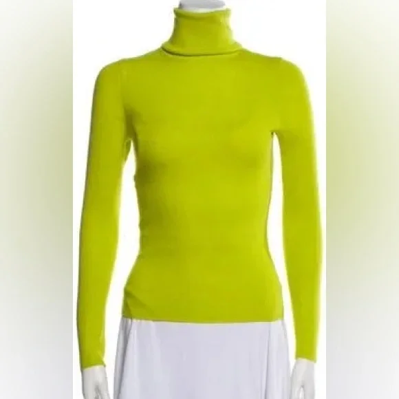 Alice + Olivia Lime Green Turtleneck Sweater - Picture 1 of 4